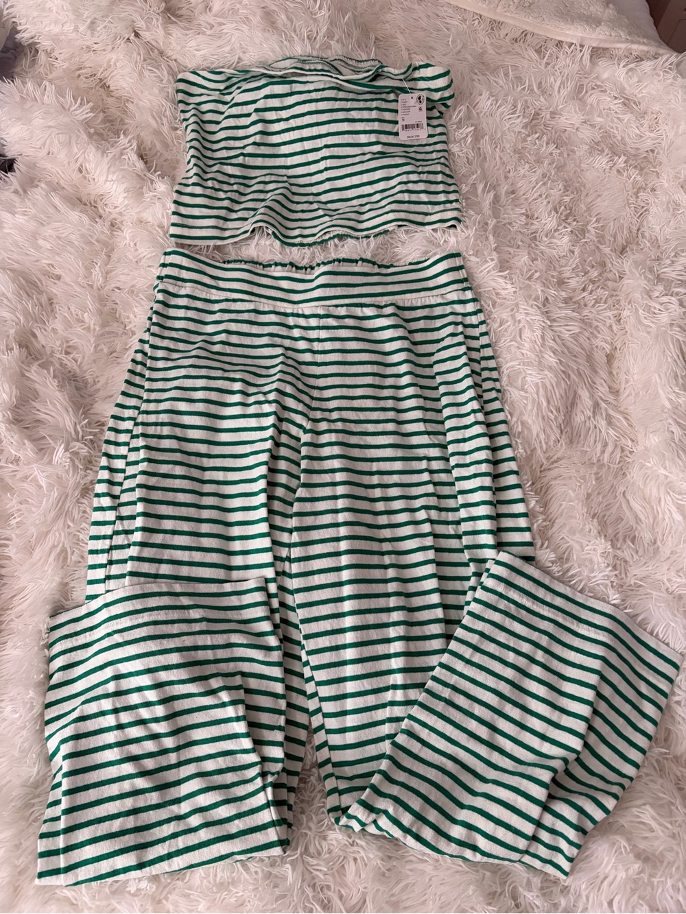 Free People Sailor Tube Set Green and White medium